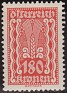 Austria 1922 Símbolos 180 K Rojo Scott 272